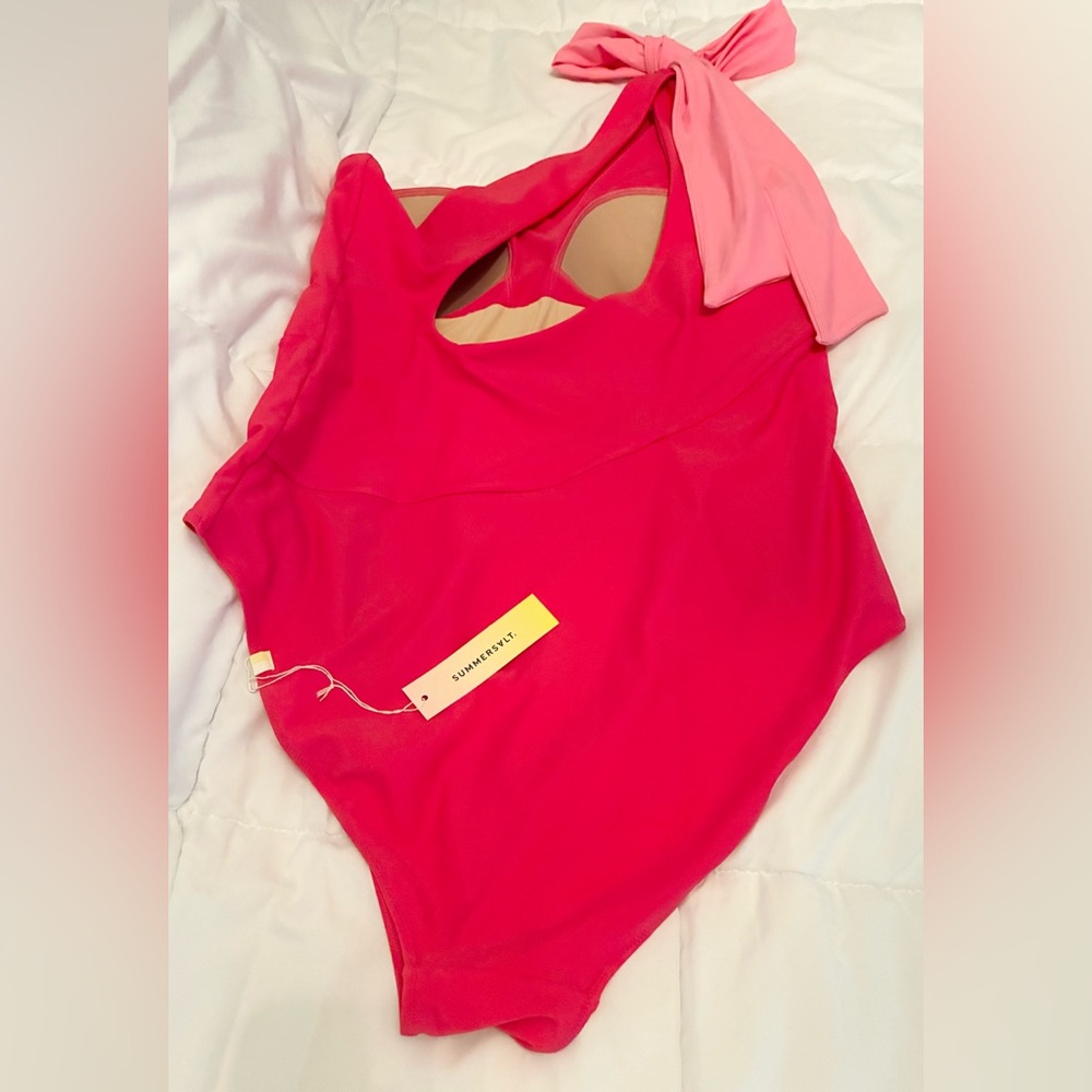 summersalt One-Shoulder Coral Pink One-Piece Swimsuit - Picture 5 of 5